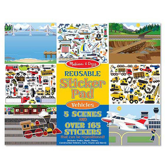 Melissa & Doug Reusable Sticker Pad - Vehicles - 3 yrs+