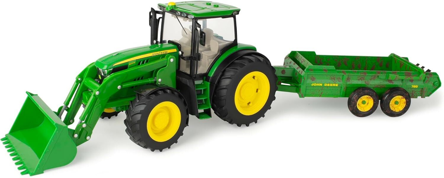 Tomy John Deere Big Farm Loader Tractor And Spreader Playset
