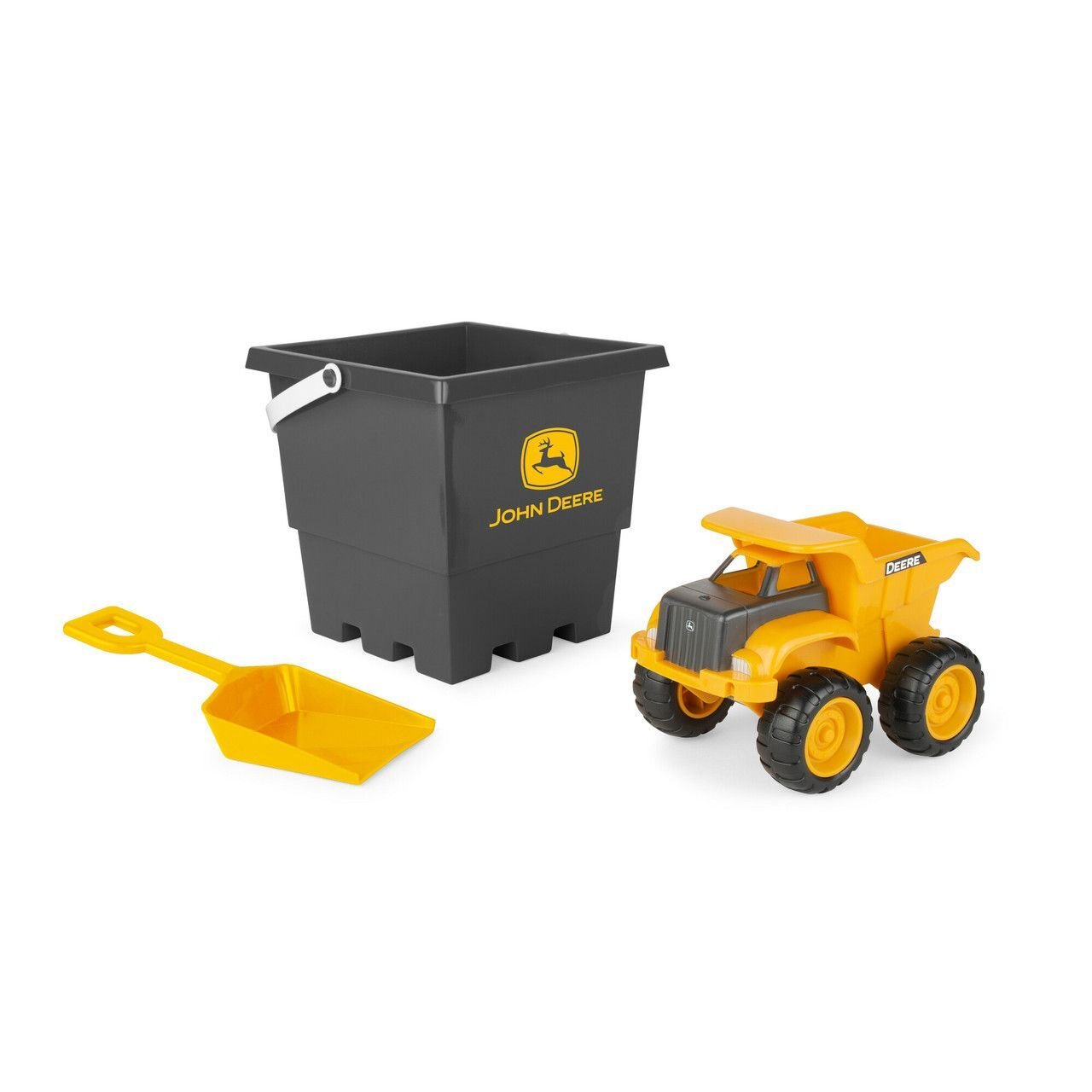 TOMY John Deere Sandbox Toy Set with Dump Truck, Bucket and Shovel