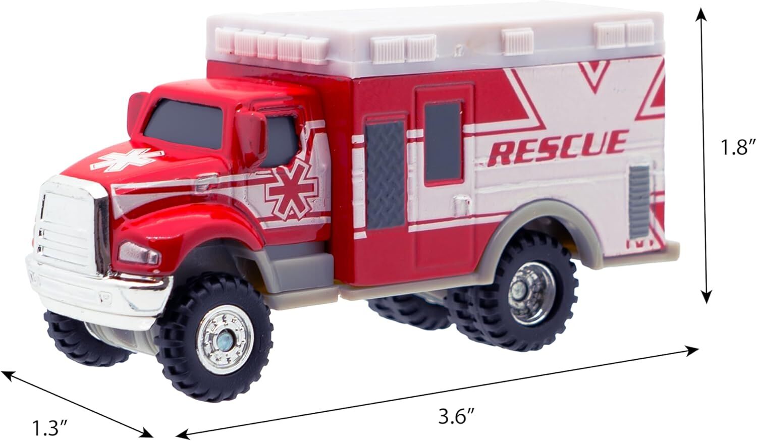 Might Fleet Diecast Rescue And Reach 3-In Vehicles, 3-Pk