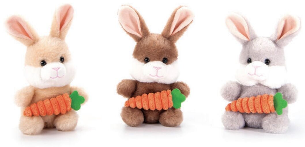 The Petting Zoo Spring Nuggetz Bunny Plushie Assorted Colors, 6 in