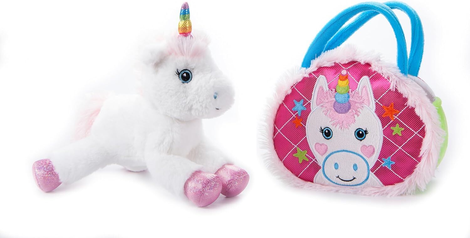 The Petting Zoo Unicorn Stuffed Animal Plushie & Purse Set