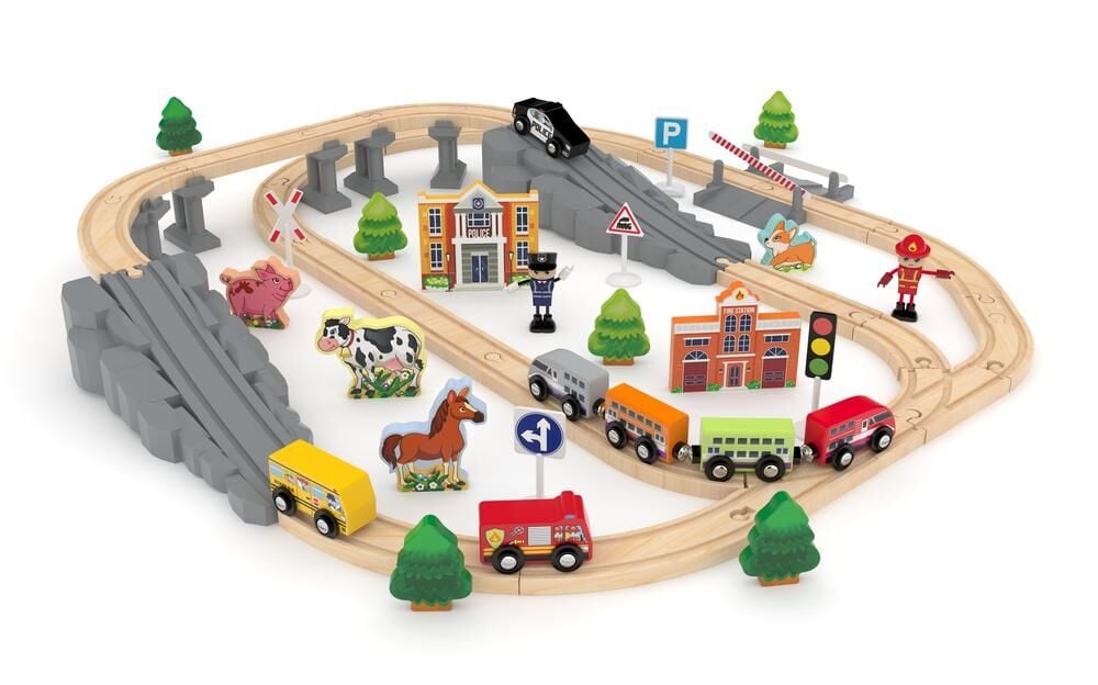 J'Adore Wooden Mega Train Play Set