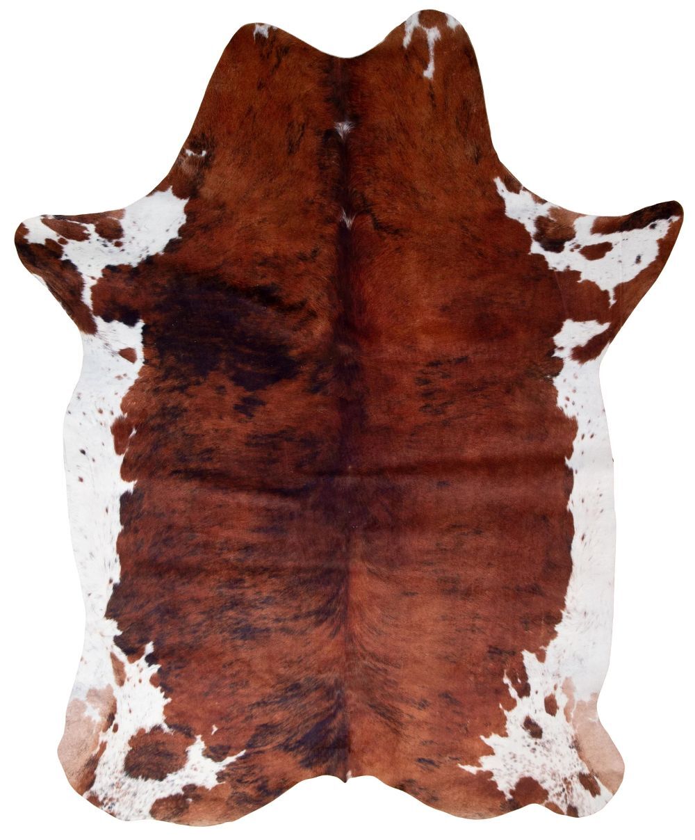 Carstens Small Faux Cowhide Print Rug, White Belly