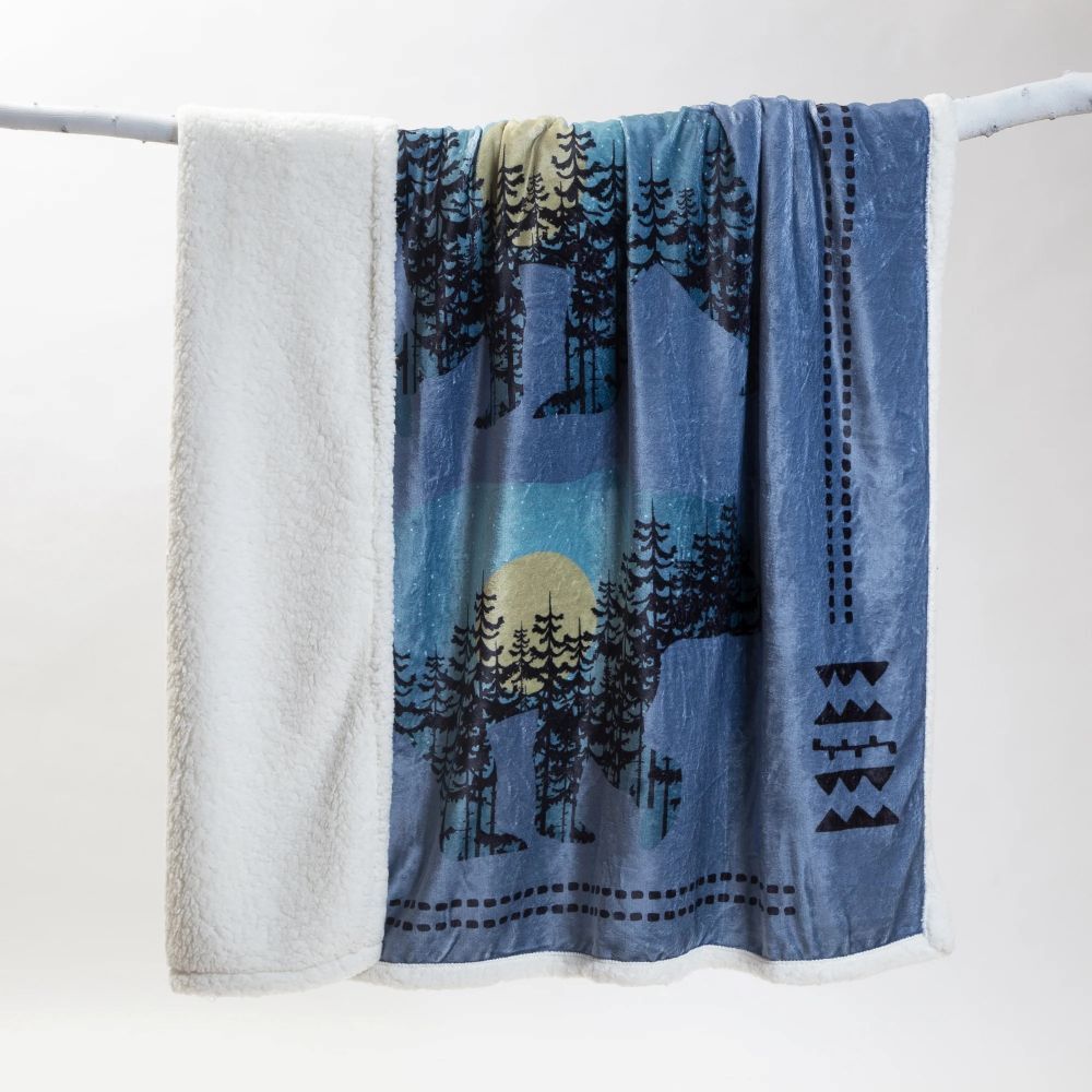 Carstens Three Bear Plush Sherpa Throw