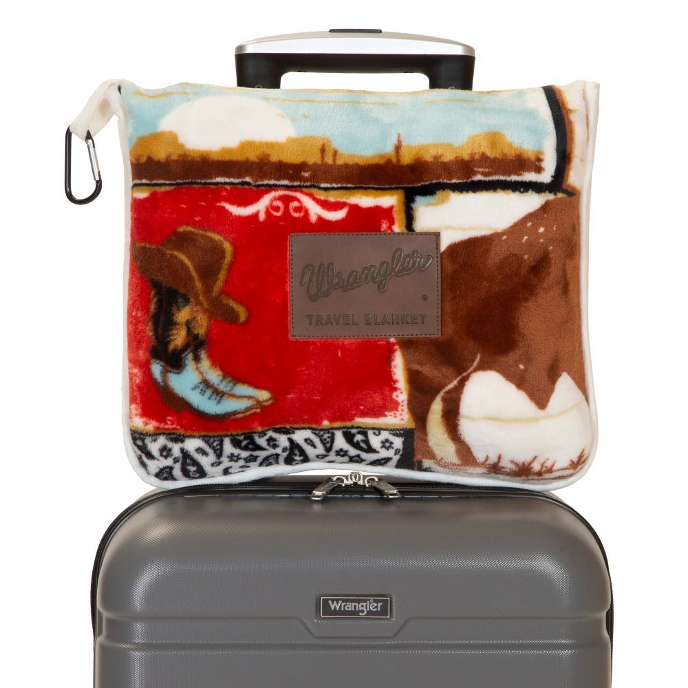 Carstens Inc. Wrangler Vintage Western Travel Blanket