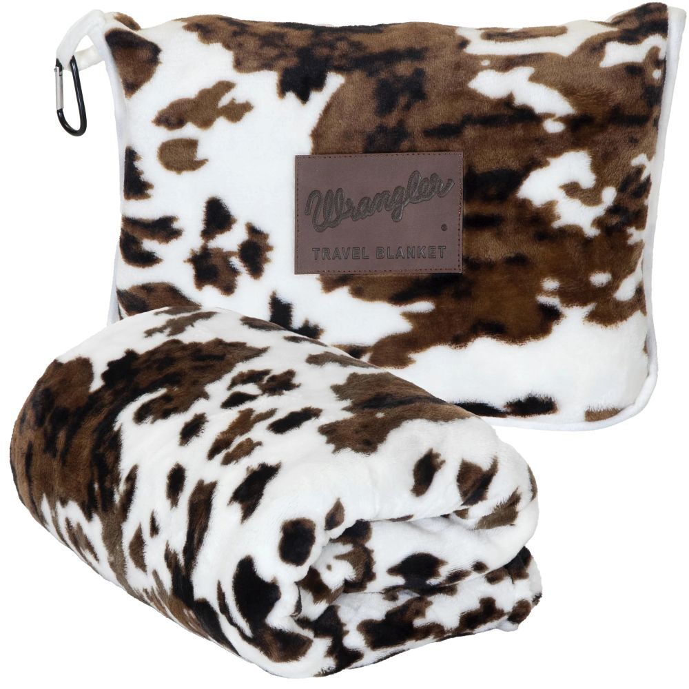 Carstens Inc. Wrangler Tri-Color Cowhide Travel Blanket