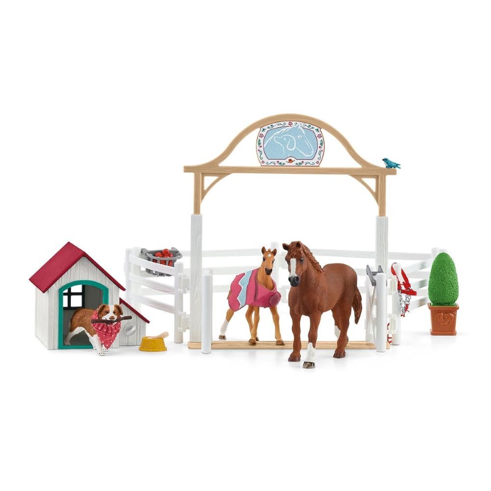 Schleich Horse Club Hannah's Gusset Horses with Ruby the Dog Toy Set