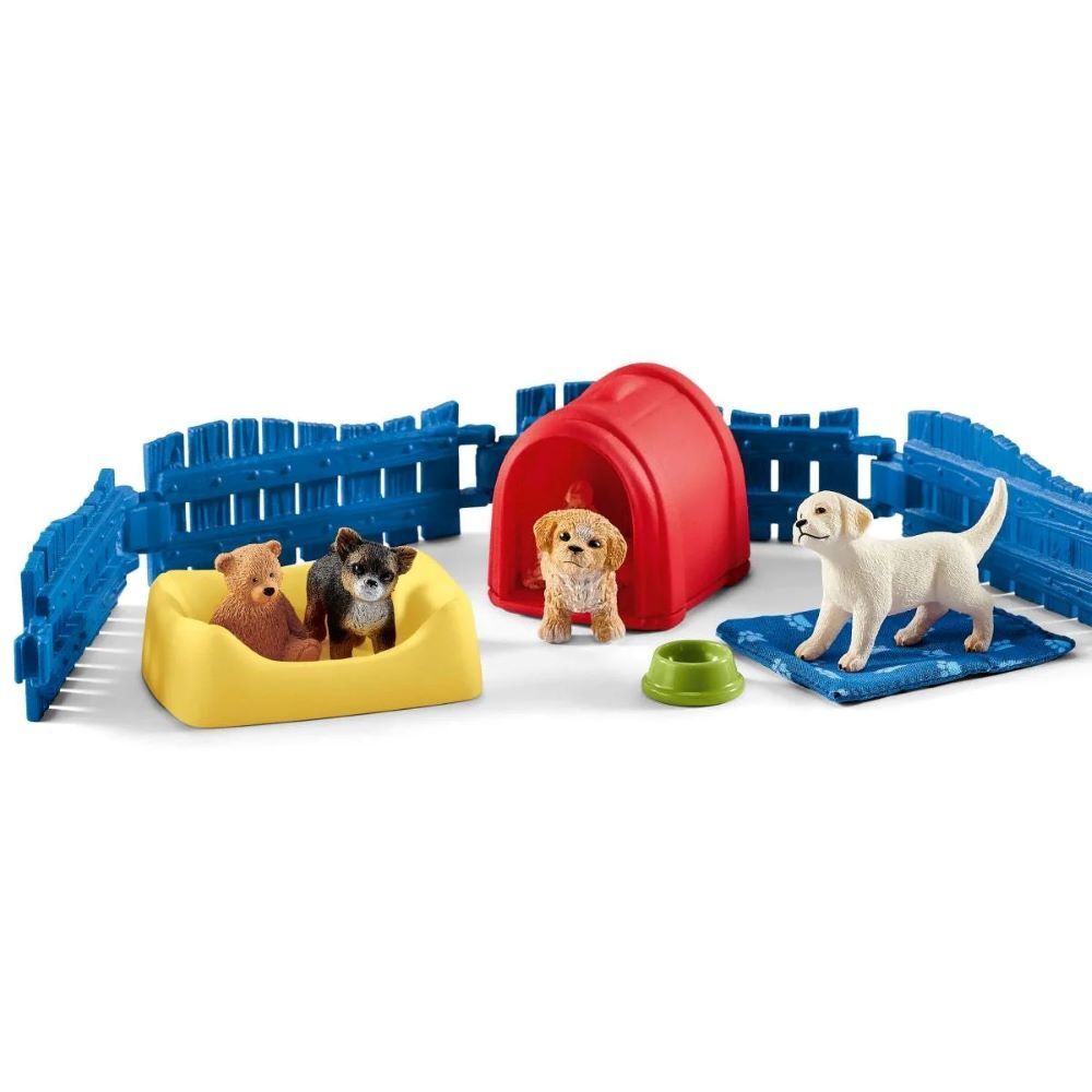 Schleich Puppy Pen Toy Set