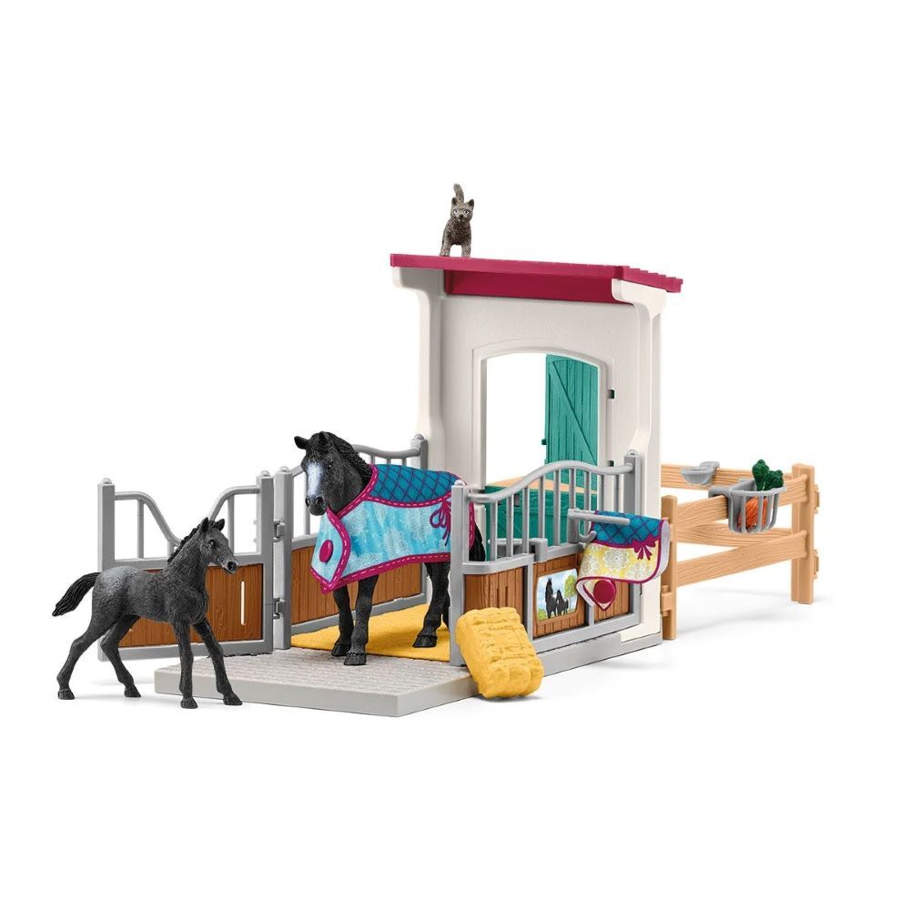 Schleich Horse Box with Mare and Foal Toy Set