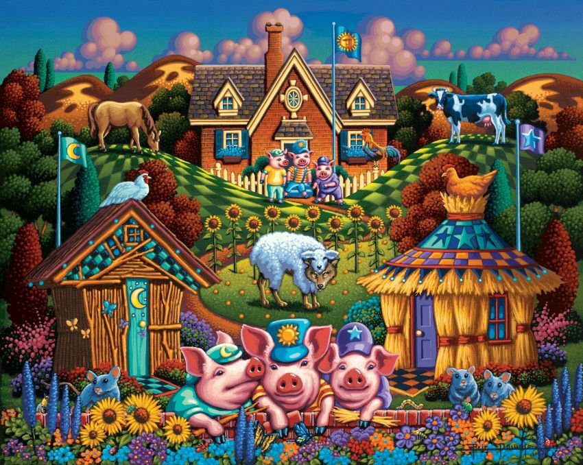 Dowdle Three Little Pigs Puzzle, 100-Pc