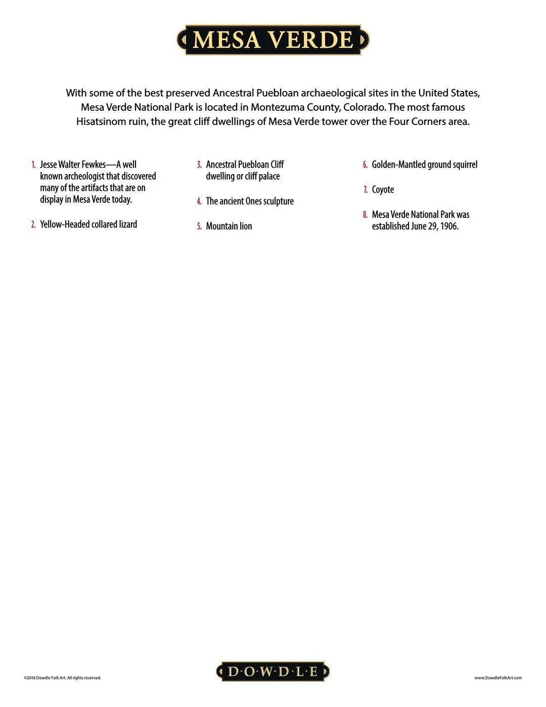 Dowdle Mesa Verde National Park Jigsaw Puzzle, 500-Pc