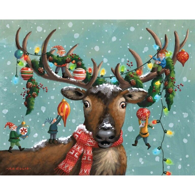 Boardwalk Puzzle Company Christmas In The Antlers Puzzle, 500-Pc