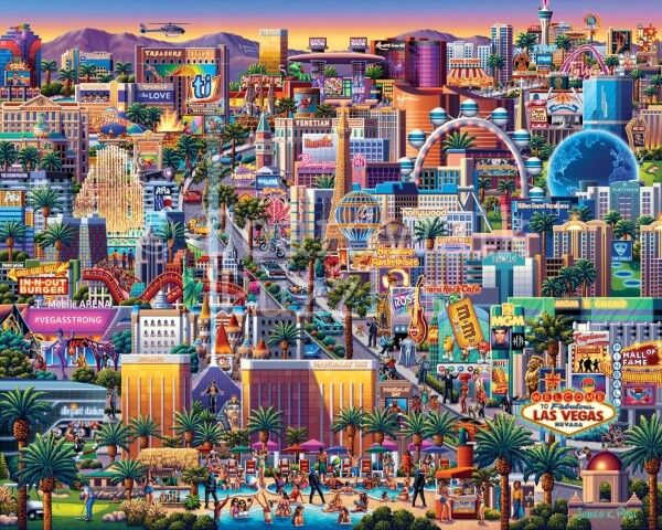 Boardwalk Puzzle Company Las Vegas Strip Personal Puzzle, 210-Pc