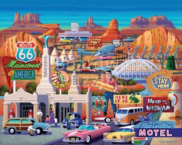 Boardwalk Puzzle Company Route 66 Personal Puzzle, 210-Pc