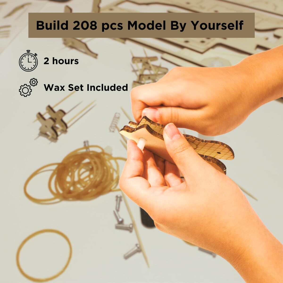 Caliber Gourmet 3D Revolver Wood Puzzle Rubber Band Gun