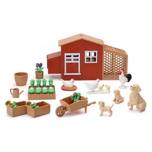 New Ray Country Life Chicken Coop & Gardening Play Set