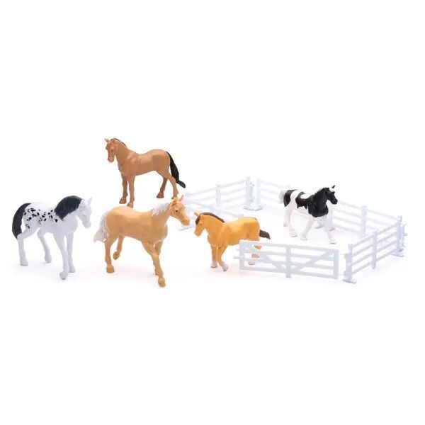 New Ray Country Life Toy Horse Set