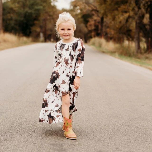 Shea Baby Kids' Cowprint High Low Dress