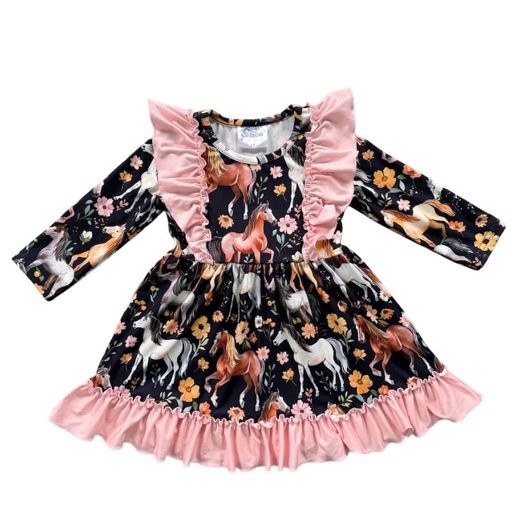 Shea Baby Kids' Horsing Around Ruffle Dress - Infant & Toddler Dresses & Skirts | Shea Baby | C-A-L Ranch Shea Baby Kids' Horsing Around Ruffle Dress - Infant & Toddler Dresses & Skirts | Shea Baby | C-A-L Ranch