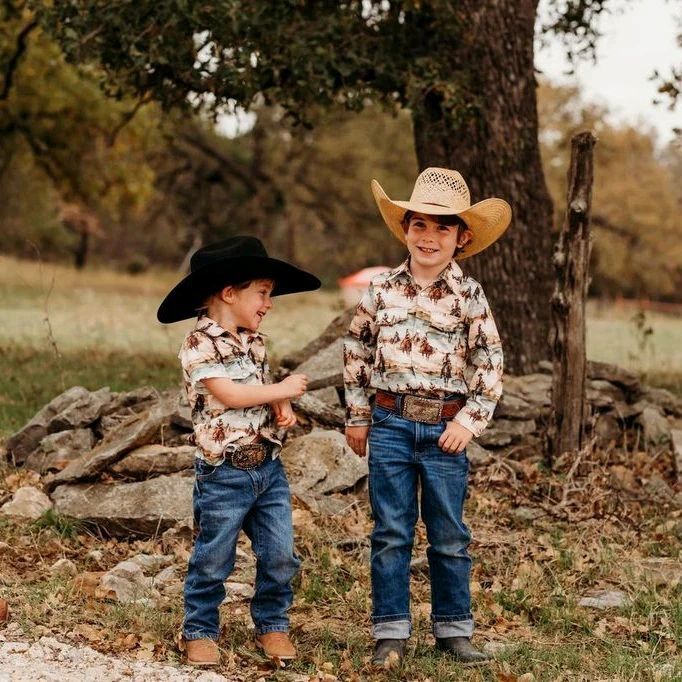 Shea Baby Kids' Sunrise Cowboy Long Sleeve Pearl Snap Shirt