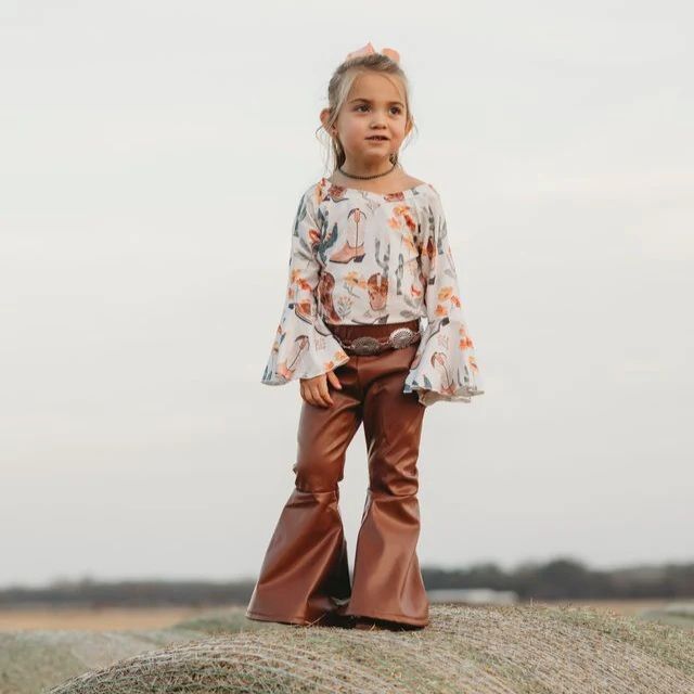 Shea Baby Kids' Cactus Bell Sleeve Long Sleeve Shirt