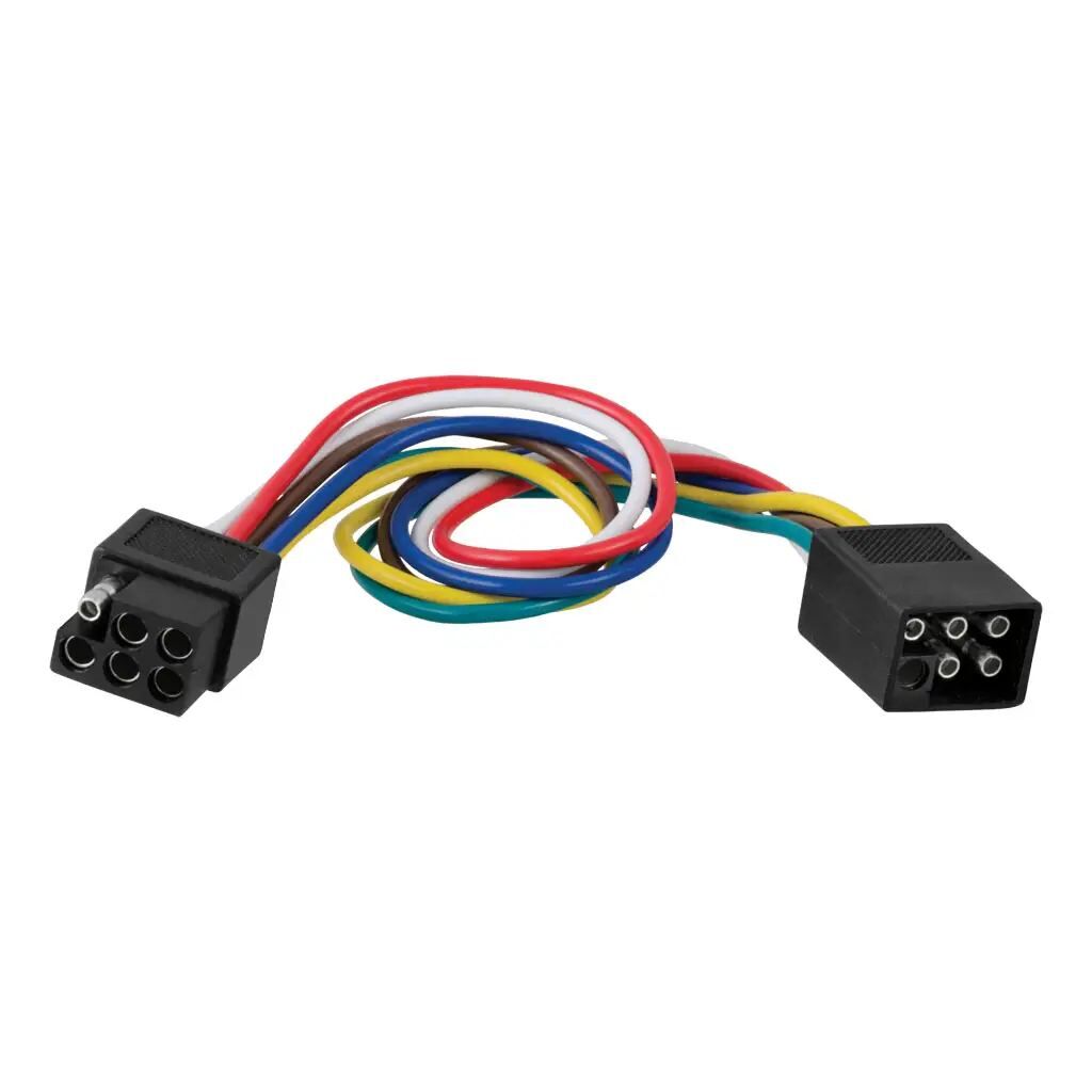 Curt 6-Way Square Connector Plug & Socket with 12 in. Wires