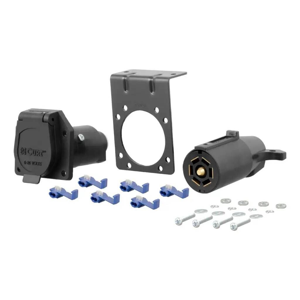 Curt 7-Way RV Blade Connector Plug & Socket with Hardware