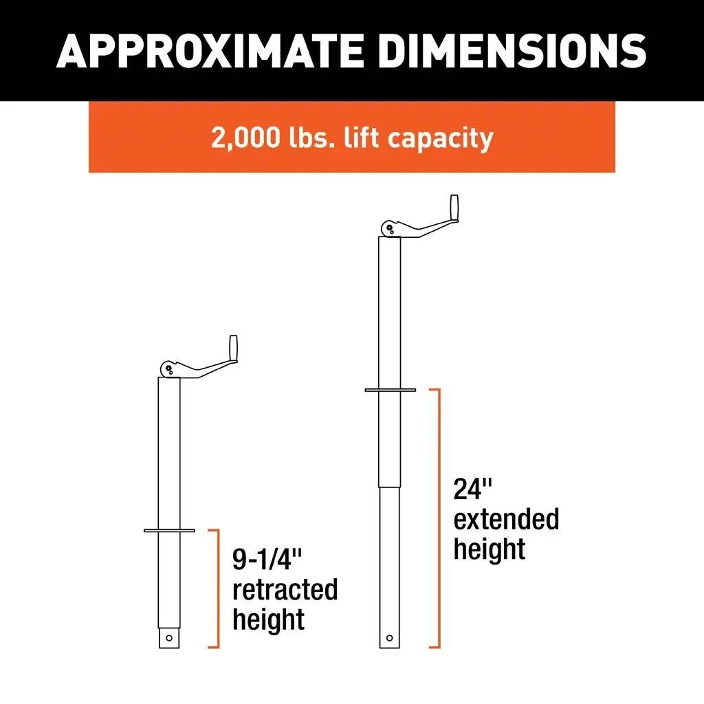 Curt A-Frame Jack with Top Handle, 2000-Lb, 15-In Travel