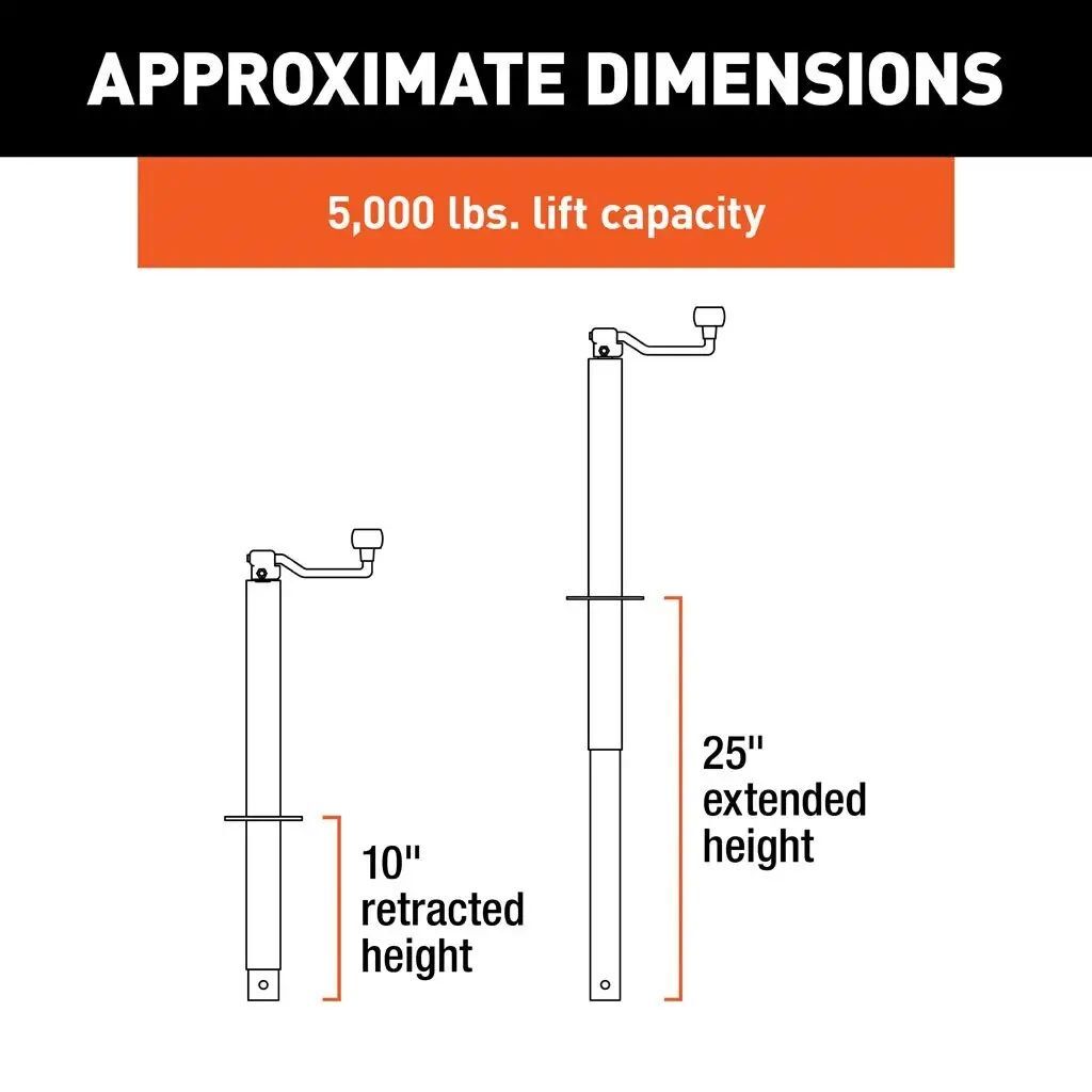Curt A-Frame Jack with Top Handle, 5000-Lb, 15-In Travel
