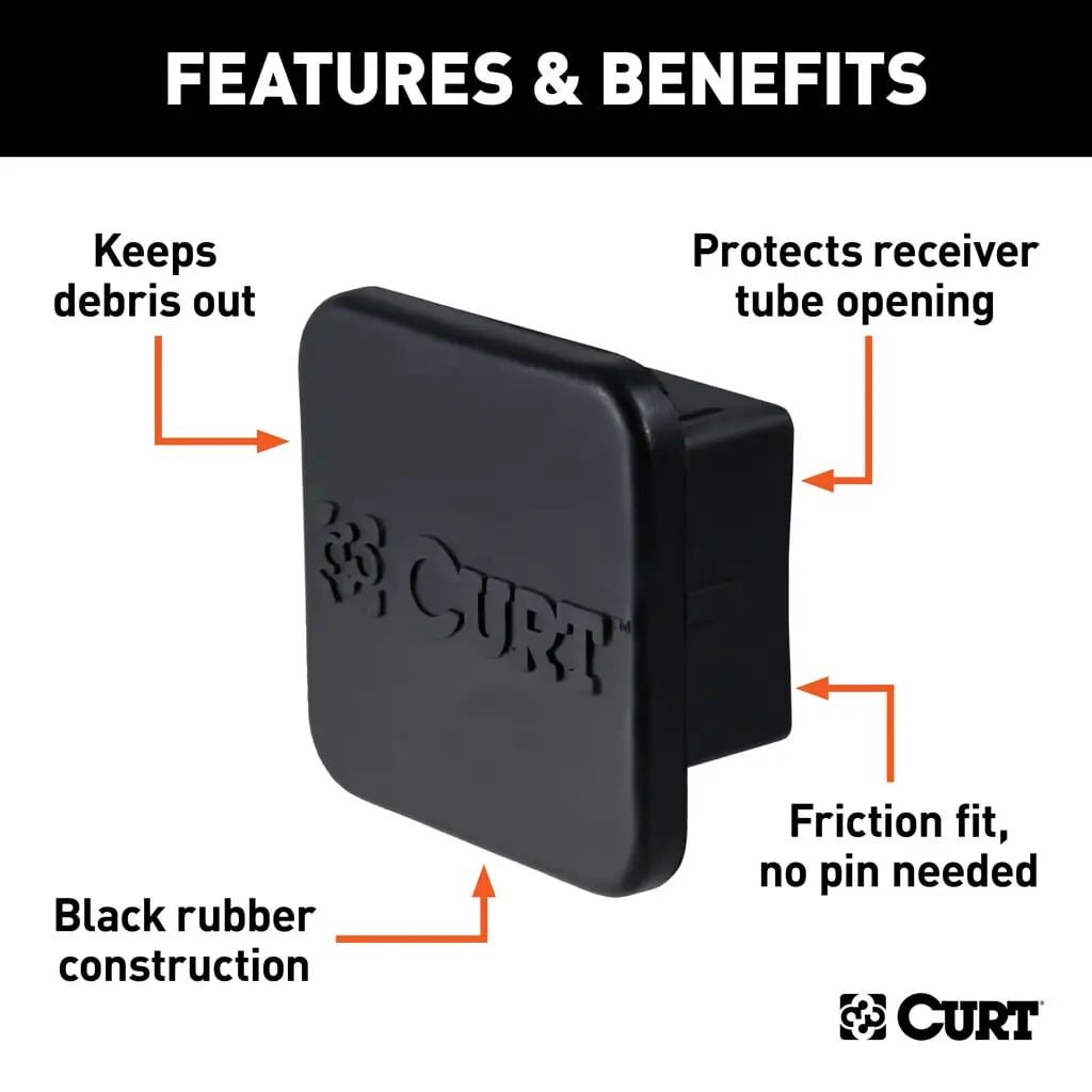 Curt Rubber Hitch Tube Cover, 2-In