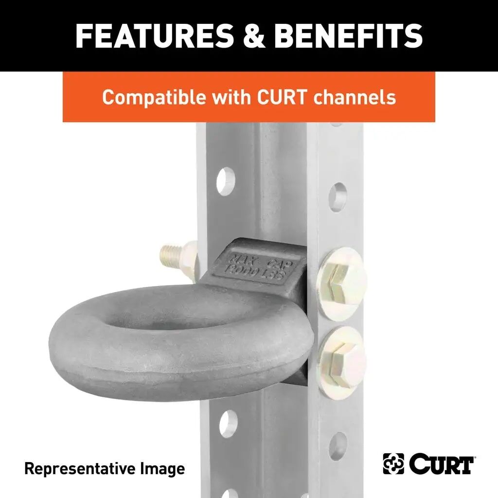 Curt 24,000-Lb Channel Style Lunette Ring, 3-In