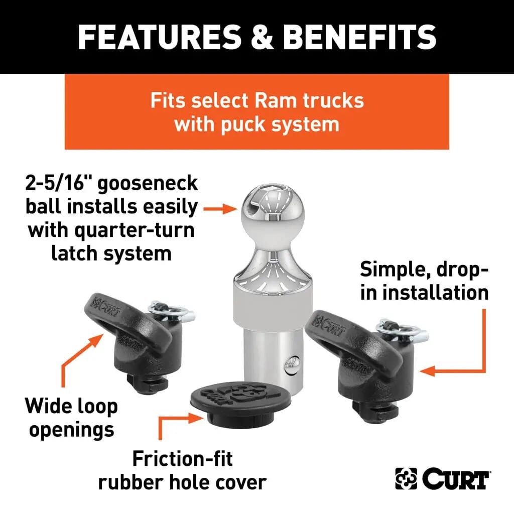 Curt OEM Puck System 2 5/16-In Gooseneck Kit, Ram, 38,000-Lb