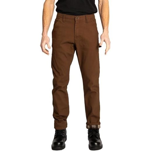Full Blue Men's Carpenter Fleece Lined Regular Fit Canvas Stretch Performance Pants