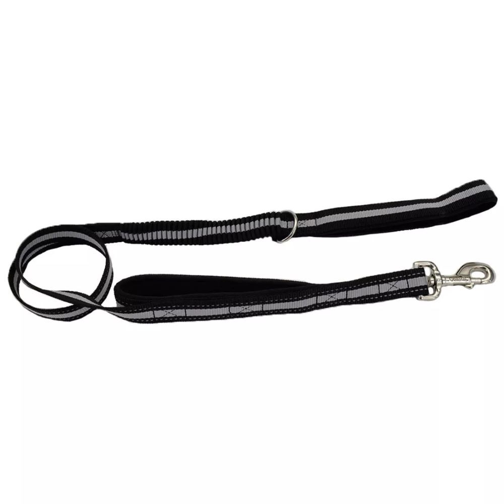 Coastal Pet Products Black & Gray Double-Handle Bungee Leash, 4-Ft