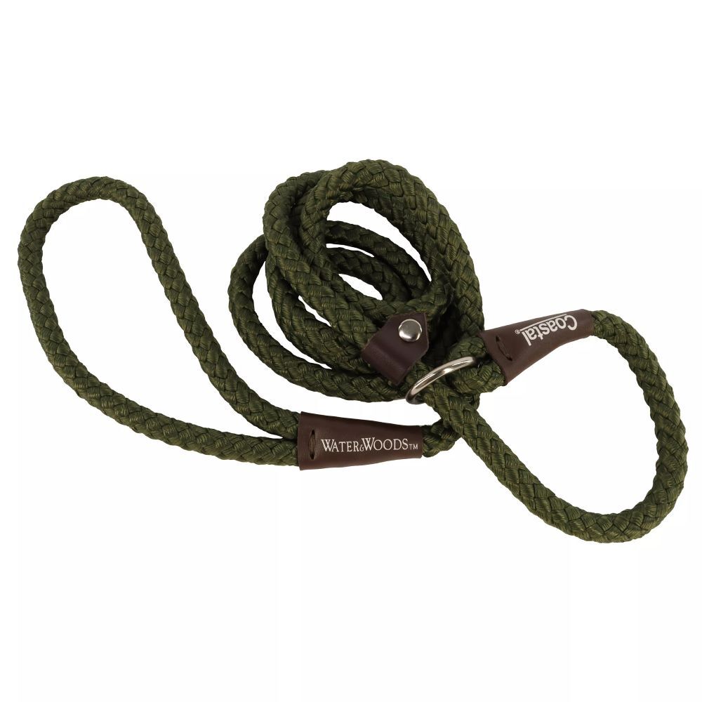 Coastal Pet Water & Woods Green Braided Rope Dog Slip Leash, 6-Ft