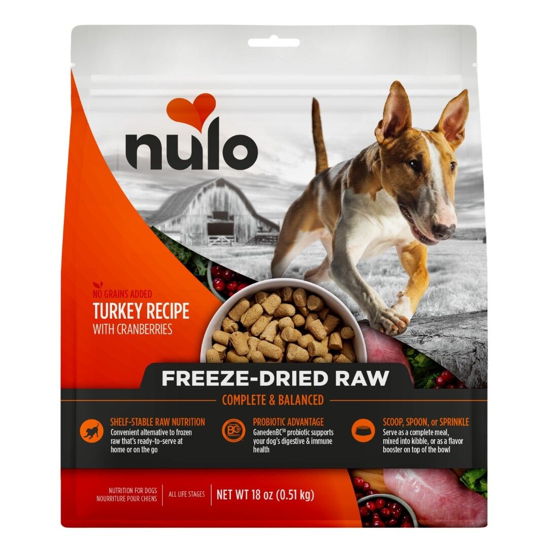 Nulo Freeze-Dried Raw Turkey & Cranberries Dog Food, 18 oz.