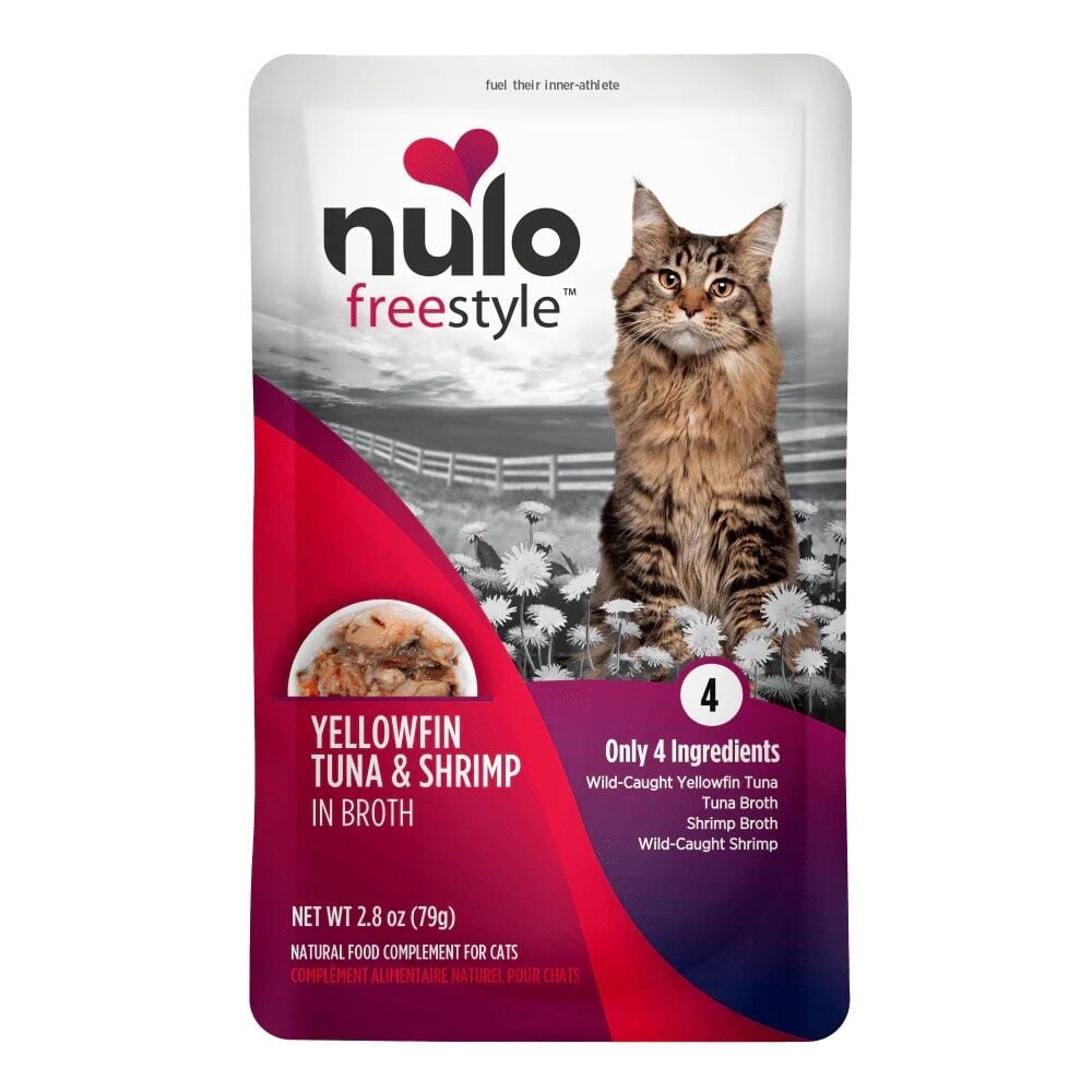 Nulo FreeStyle Meaty Pouches Yellowfin Tuna & Shrimp In Broth Cat Food, 2.8 oz.