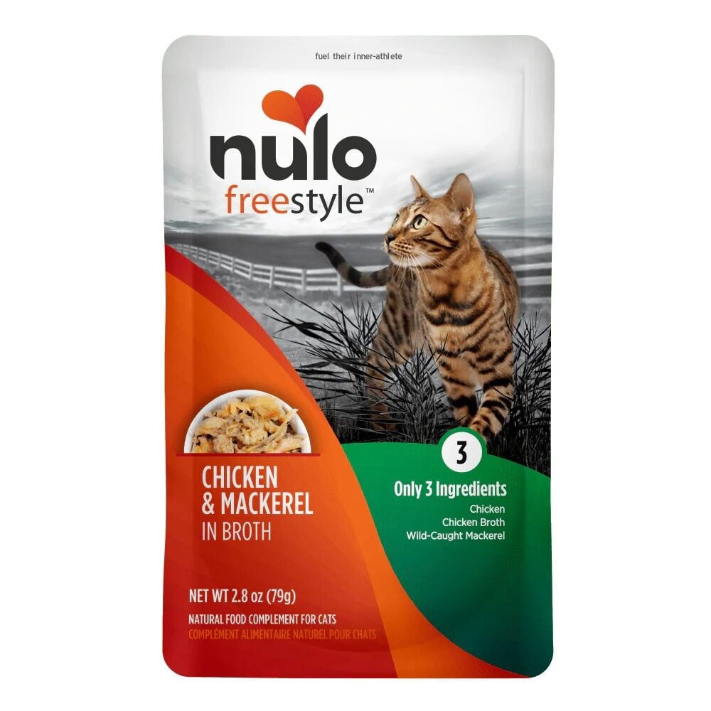 Nulo FreeStyle Meaty Pouches Chicken & Mackerel In Broth Recipe Cat Food, 2.8 oz.