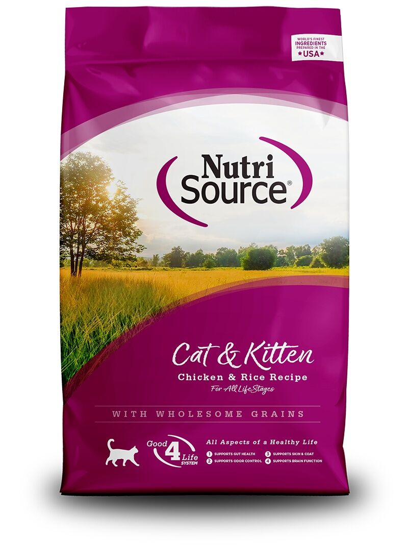 NutriSource Chicken & Rice Recipe Dry Cat & Kitten Food, 4-Lb