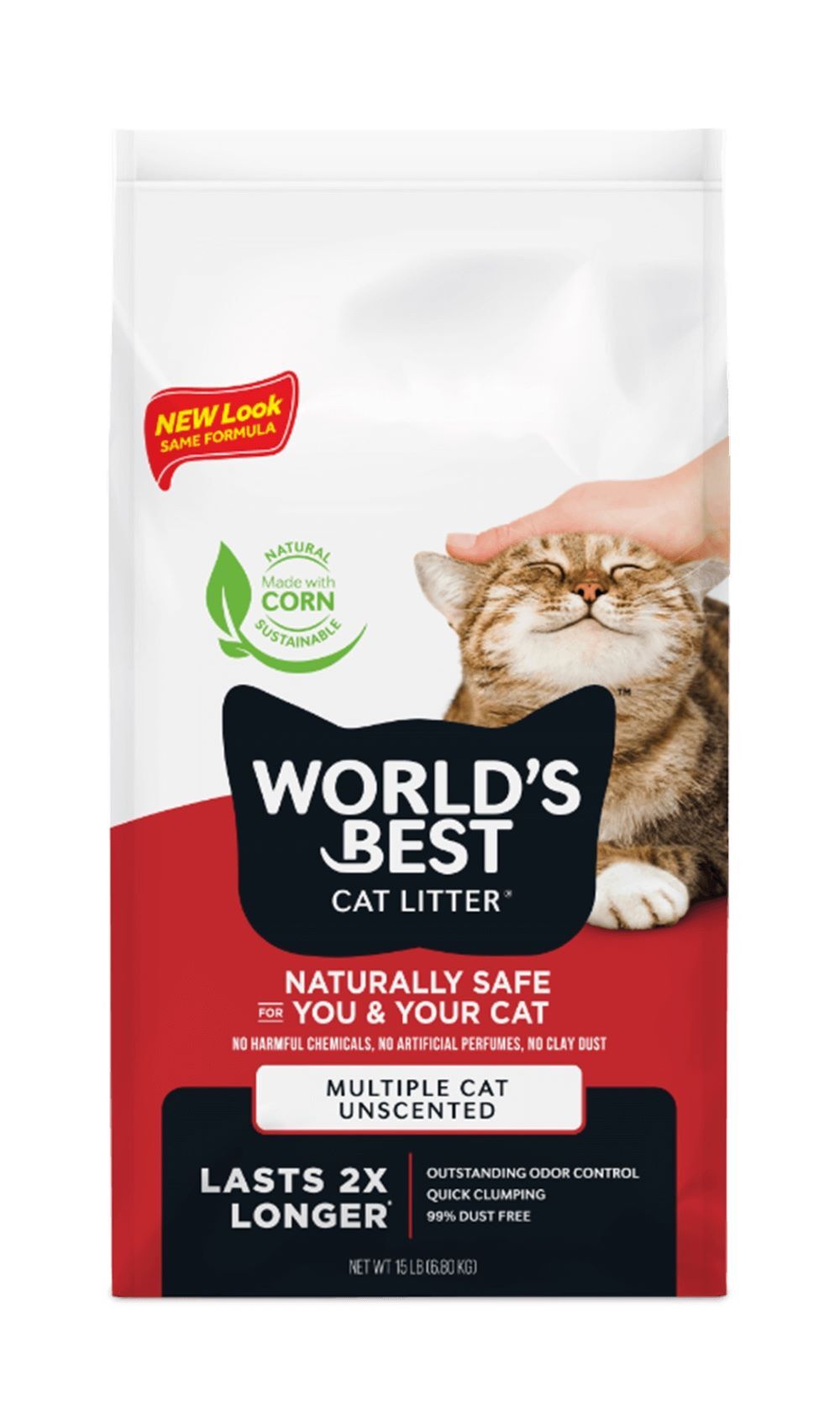 World's Best Multiple Cat Unscented Cat Litter, 28-Lb