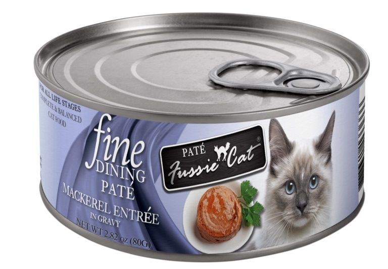 Fussie Cat Fine Dining Paté Mackerel Entrée in Gravy Cat Food, 2.82-Oz