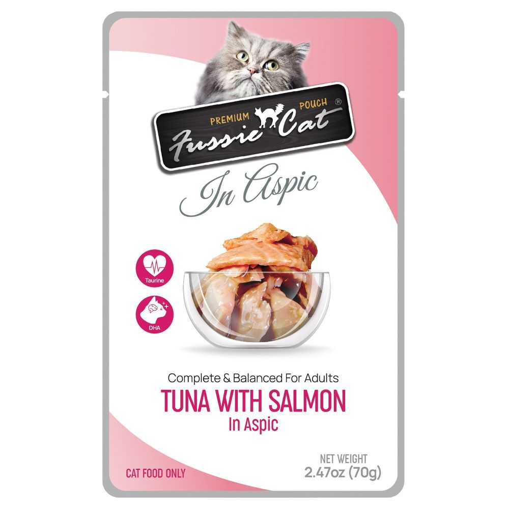 Fussie Cat Pouch Tuna with Salmon in Aspic, 2.47-Oz