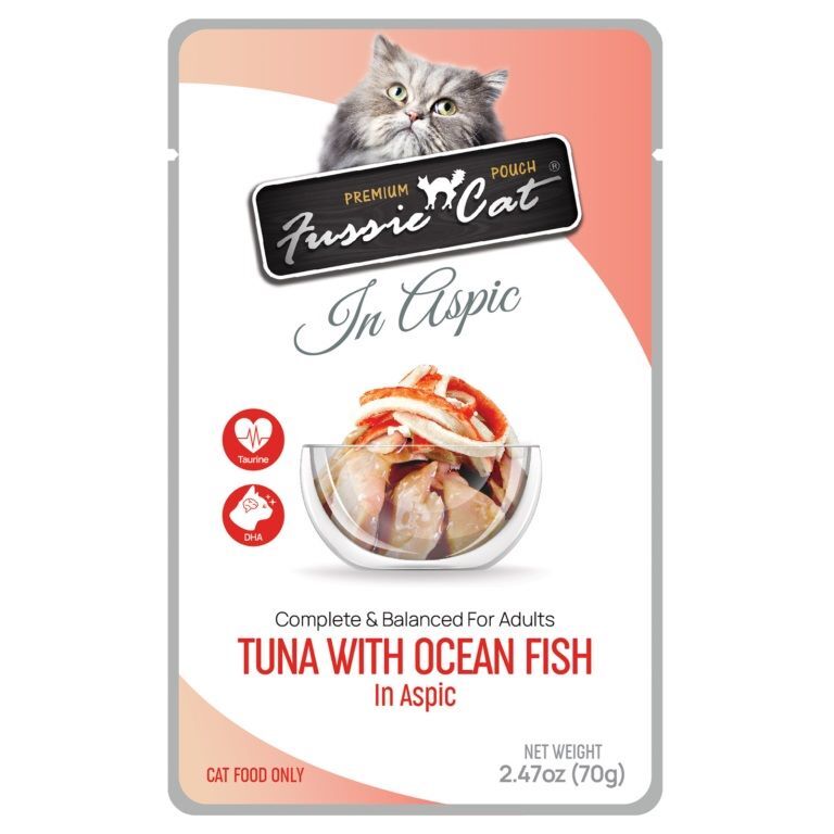 Fussie Cat Pouch Tuna with Ocean Fish in Aspic, 2.47-Oz