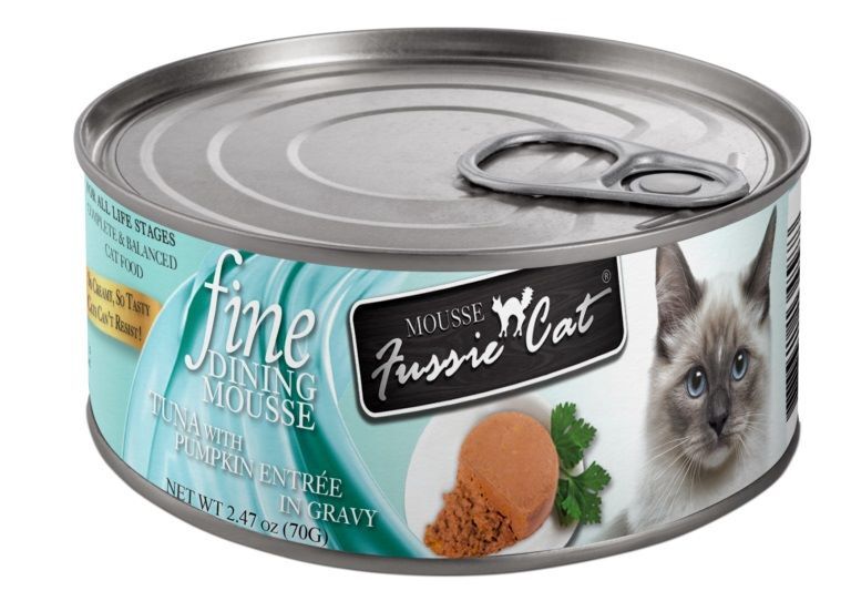 Fussie Cat Fine Dining Mousse Tuna with Pumpkin Entrée in Gravy Cat Food, 2.47-Oz