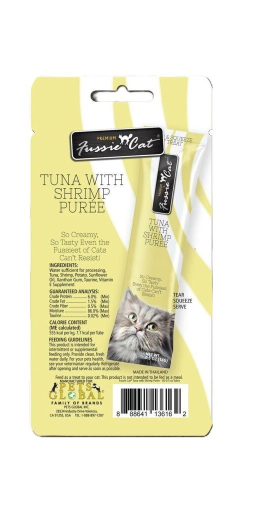 Fussie Cat Tuna with Shrimp Purée Cat Food, 2-Oz
