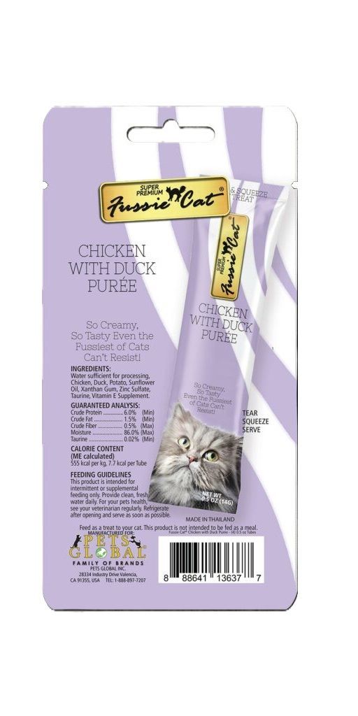 Fussie Cat Chicken with Duck Purée Cat Food, 2-Oz