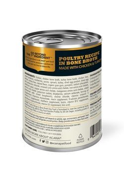 Acana Premium Chunks, Poultry Recipe in Bone Broth Dog Food, 12.8-Oz