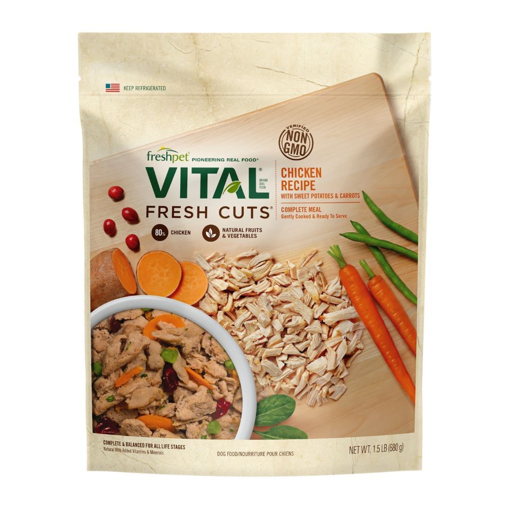 Freshpet Vital Fresh Cuts Chicken Recipe with Sweet Potatoes & Carrots Dog Food, 1.5-Lb