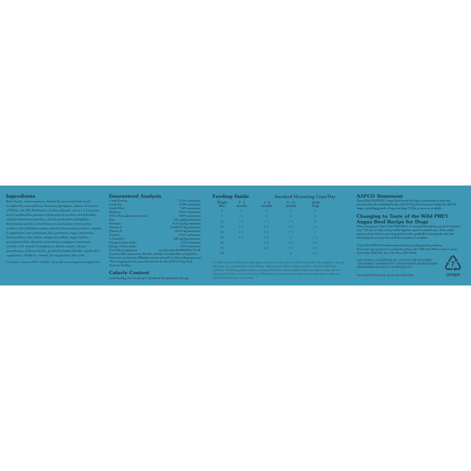 Taste of the Wild Angus Beef Limited Ingredient Dog Food, 25-Lb